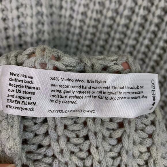 THE FISHER PROJECT Womens Large Gray Chunky Merino Knit Hi Lo Sweater - Picture 9 of 9